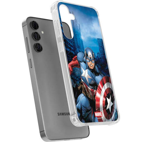 Marvel Captain America Portrait Galaxy S24 Plus Clear Case